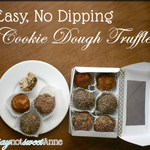 Easy Cookie Dough Truffles - No Chocolate Dipping! | via Saynotsweetanne.com
