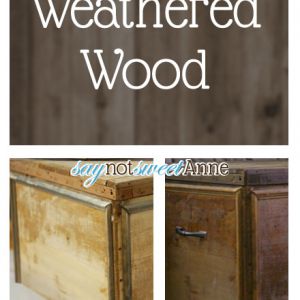 Almost Instant Weathered Wood finish. Goes on clear, makes wood look old! (Its like vanishing ink!)