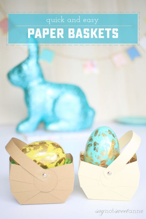 Easter Basket Craft - with & without template - Easy Paper Baskets