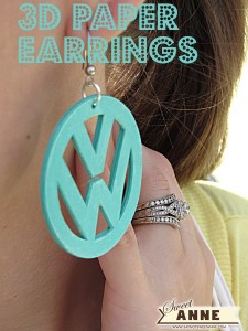 Paper DIY Earrings Volkswagen
