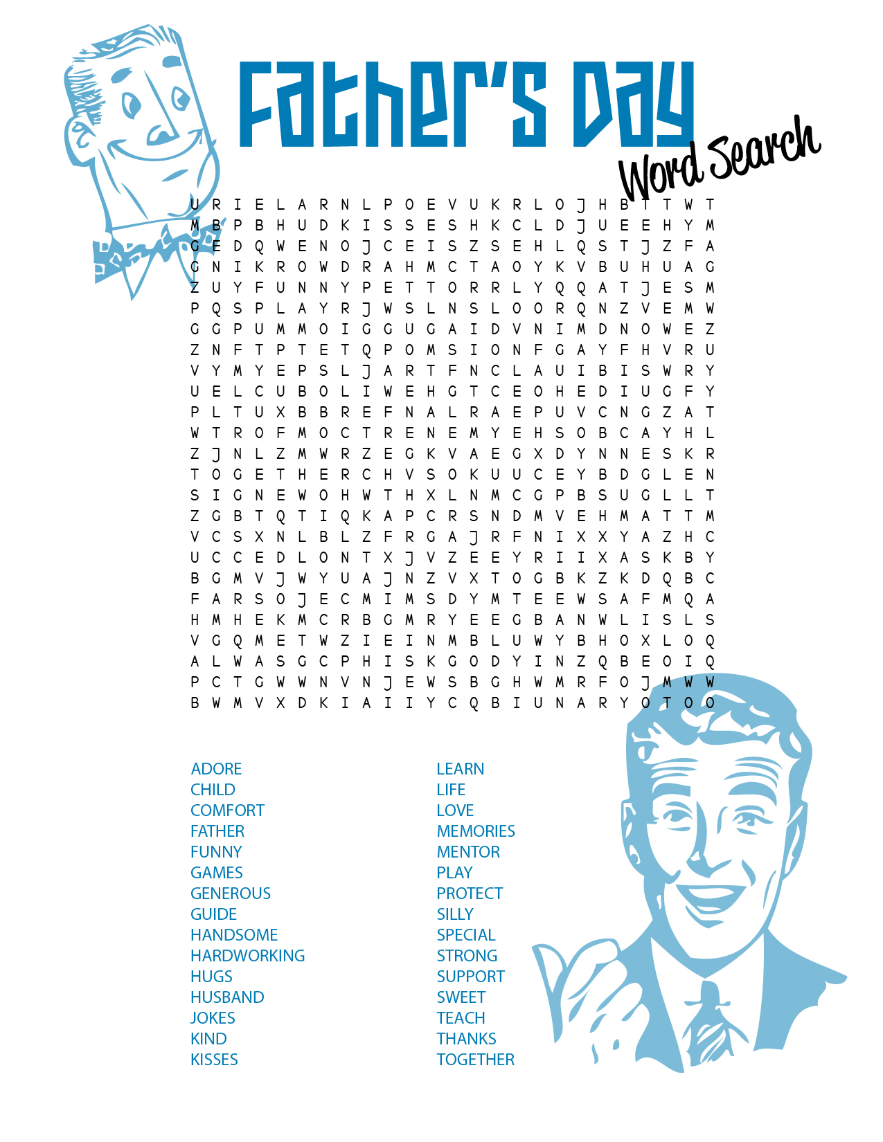 Printable Fathers Day Word search free