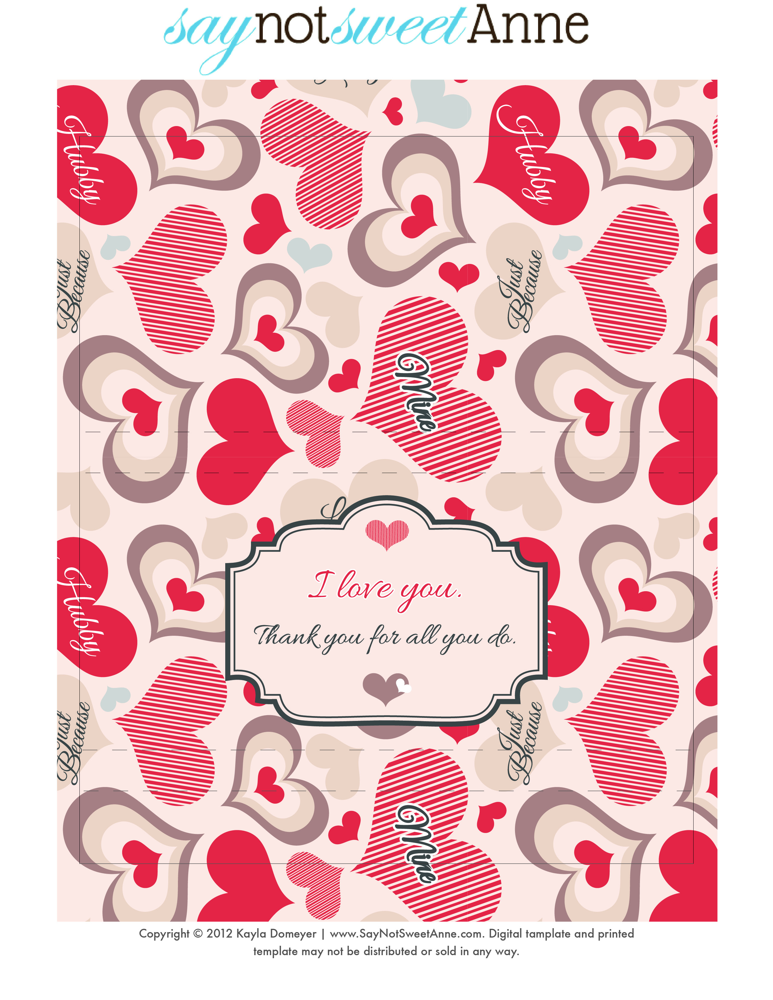 Just Because Candy Free Printable Sweet Anne Designs