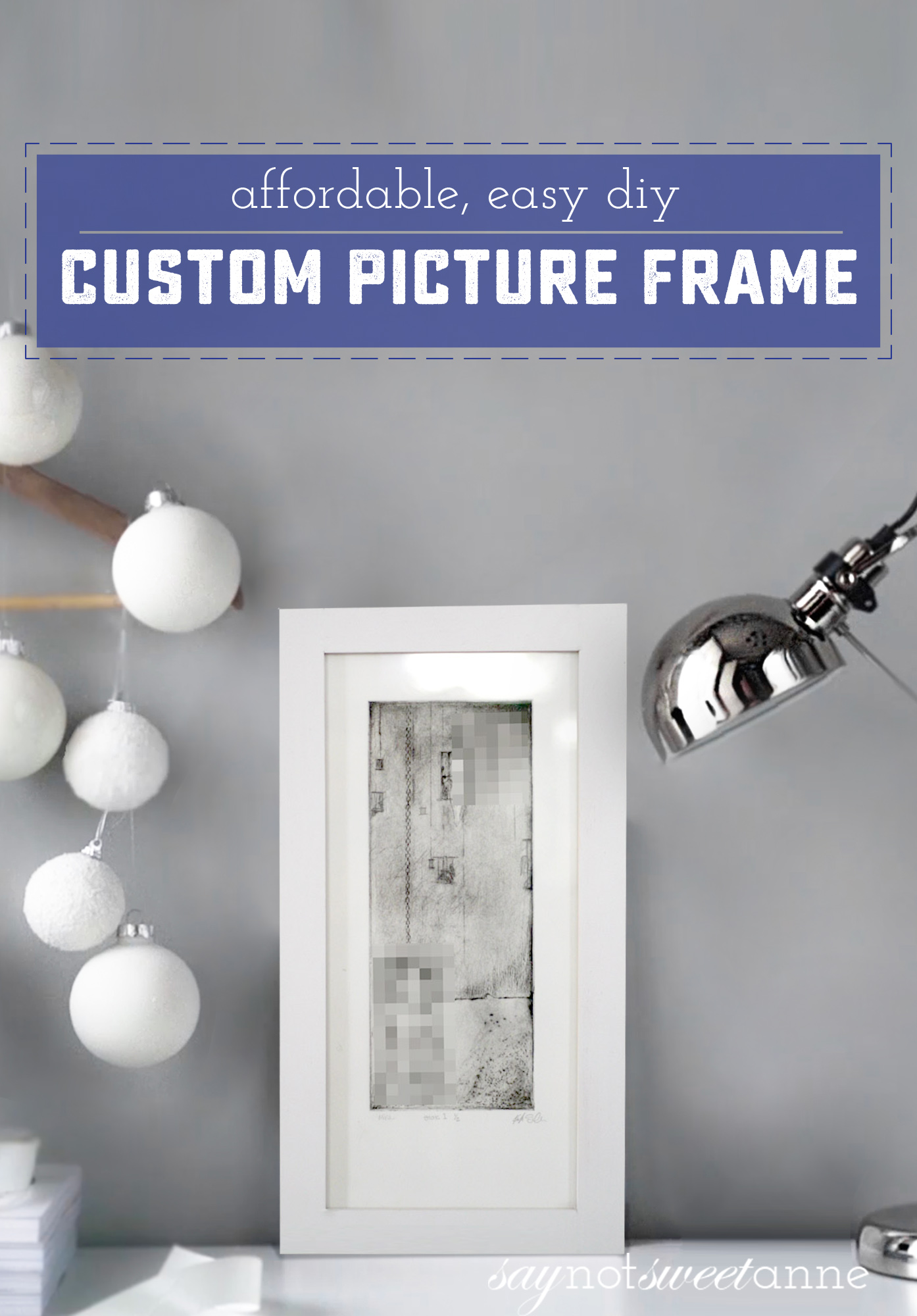 DIY Affordable Custom Picture or Art Frame Tutorial. Using building supply materials and some tools from around the house, you can finally get that strange-shaped art or that oversized photo framed! | Saynotsweetanne.com