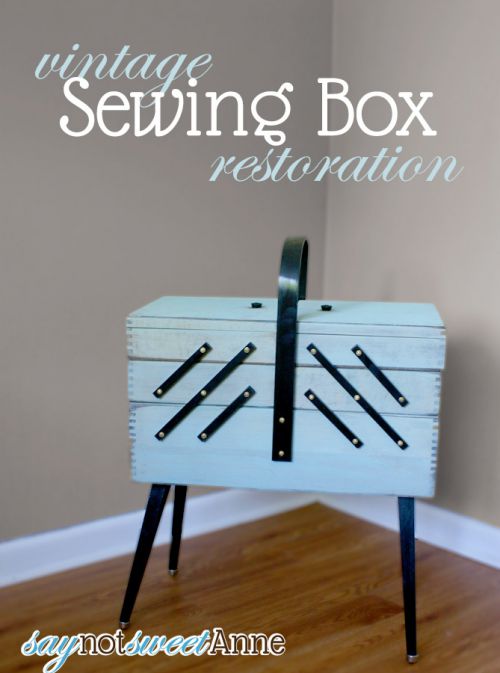 Vintage Sewing Box Makeover Sweet Anne Designs