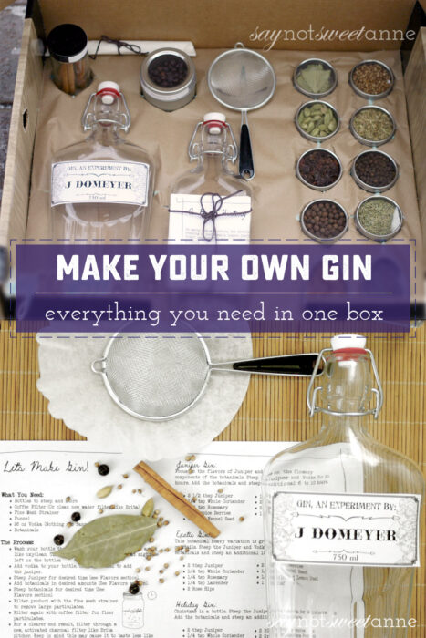 DIY Gift - Make Your Own Gin Kit | Saynotsweetanne.com