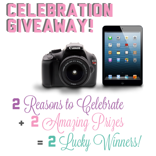 Two amazing prizes, a Canon EOS Rebel T3 and an iPad Mini. | Saynotsweetanne.com