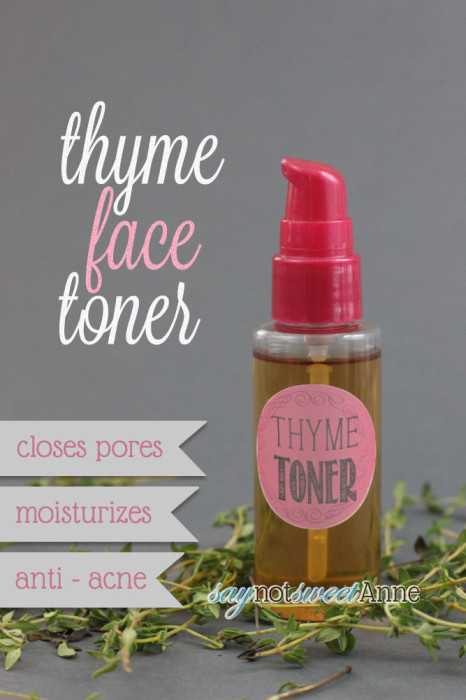 Two Ingredient Thyme Face Toner - Anti-acne with no dyes or perfumes! | saynotsweetanne.com | #diy #beauty #acne