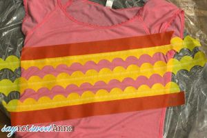 Quick and easy Tshirt upcycle with masking tape | Saynotsweetanne.com | #diy #ShapeTape #fashion
