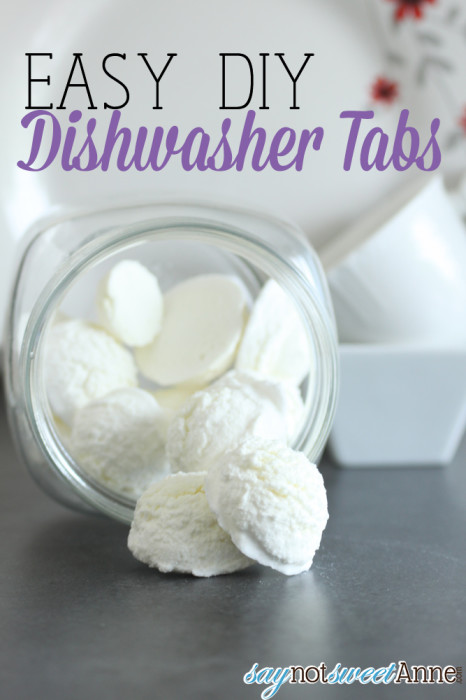 Easy DIY Dishwasher Tabs or Pellets. Easy to make, smell great and cheap! | saynotsweetanne.com | #diy #household #clean #frugal