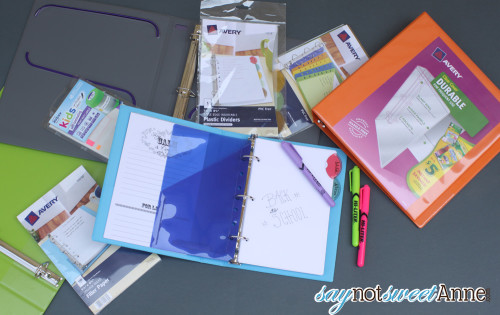 How to Organize for School with Binders. BONUS Custom Printable Binder Covers in Two Sizes! | Saynotsweetanne.com | #backtoschool #organize #printable #avery