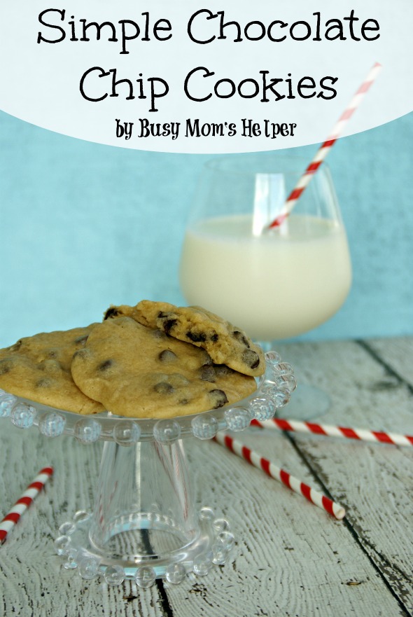 Simple Chocolate Chip Cookies / by Busy Mom's Helper via SayNotSweetAnne.com #cookies