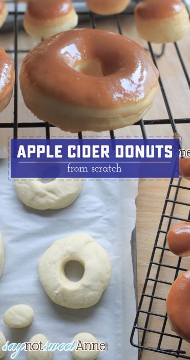 Caramel Apple Cider Donuts, made from scratch with a delicious apple cider glaze! | Saynotsweetanne.com | #fall #apple #caramel #recipe