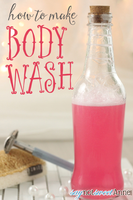 Beautiful and Easy DIY bodywash. Create your own color and scent! | saynotsweetanne.com | #beauty #craft #gift