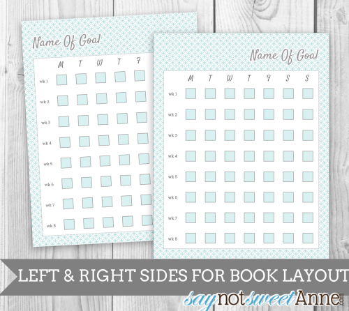 Free Editable Goal Tracking worksheet! Made to mate the 2015 Modular Printable planner - or use it alone. All text is editable in Google Doc format. | saynotsweetanne.com