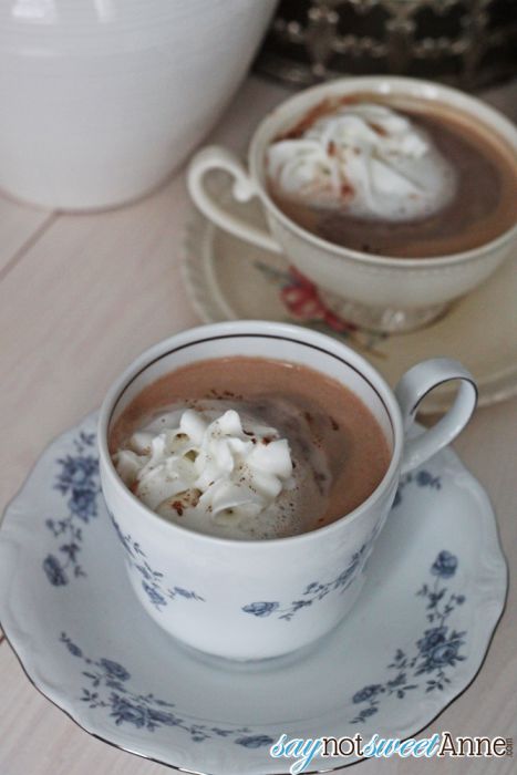 Easy, Decadent, Hazelnut Mocha Cafe for two. Perfect for a morning pick me up! | saynotsweetanne.com