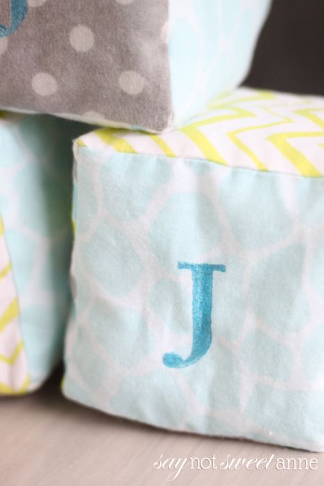 Adorable and Easy DIY soft blocks! Perfect for baby showers, or a just because gift! | saynotsweetanne.com