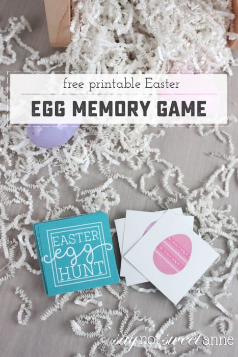 Free Printable Easter Memory Game. Great for Easter baskets or treat bags! | saynotsweetanne.com