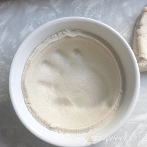 Beautiful Handprint Dish. Very easy tutorial, using a simple salt dough. Great Mother's Day or Christmas gift for Mom! | saynotsweetanne.com
