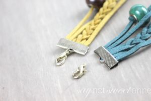 Super Simple DIY Strappy Bracelet! What a great, inexpensive way to make your own statement piece. | Saynotsweetanne.com