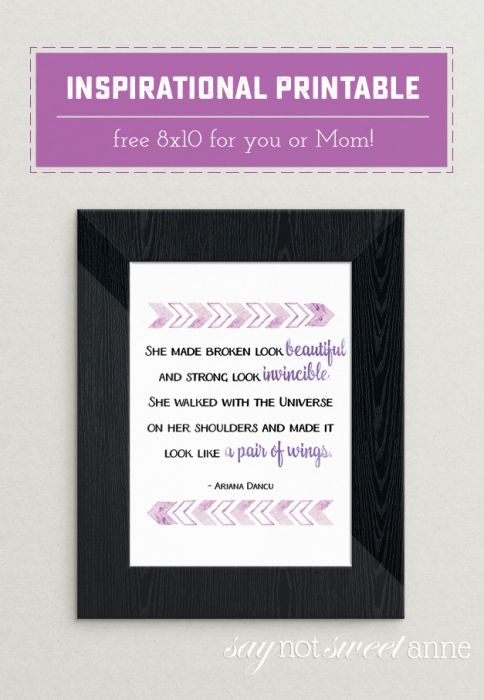 A beautiful Ariana Dancu poem printable about strong women. Perfect as a gift to Mom, as an inspirational office wall hanging. | Saynotsweetanne.com