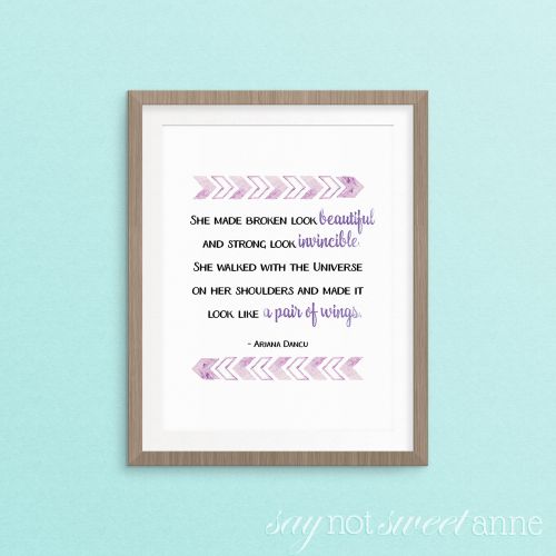 A beautiful Ariana Dancu poem printable about strong women. Perfect as a gift to Mom, as an inspirational office wall hanging. | Saynotsweetanne.com