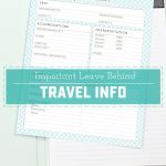 Important Travel Information Printable
