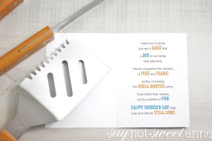 Printable Grill Themed Father's Day Card - Sweet Anne Designs