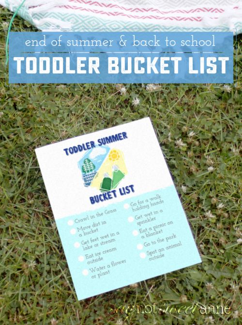 Printable Back To School Printable Toddler Bucket List - the perfect way to say goodbye to summer!