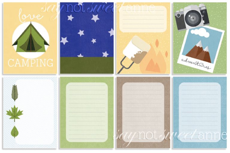 Printable Camping Journal Cards - Sweet Anne Designs