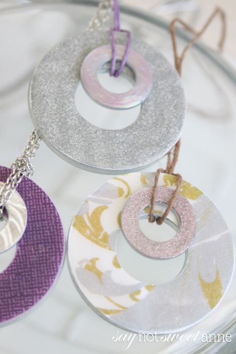  A more refined technique for a simple DIY Washer Necklace. These lovely charms are made from every day materials, but look upscale and can be totally unique! | saynotsweetanne.com