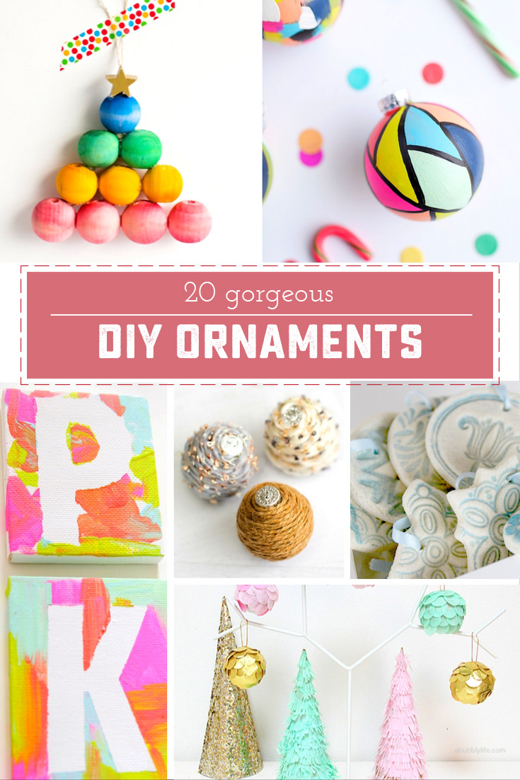 20 Beautiful DIY Christmas ornaments! Make your holiday decor extra special, or make something beautiful to give away! | saynotsweetanne.com