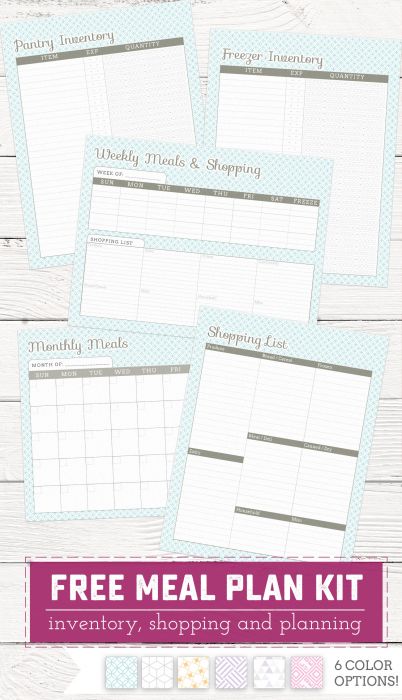 Free Meal Planning, Shopping and Inventory Kit | saynotsweetanne