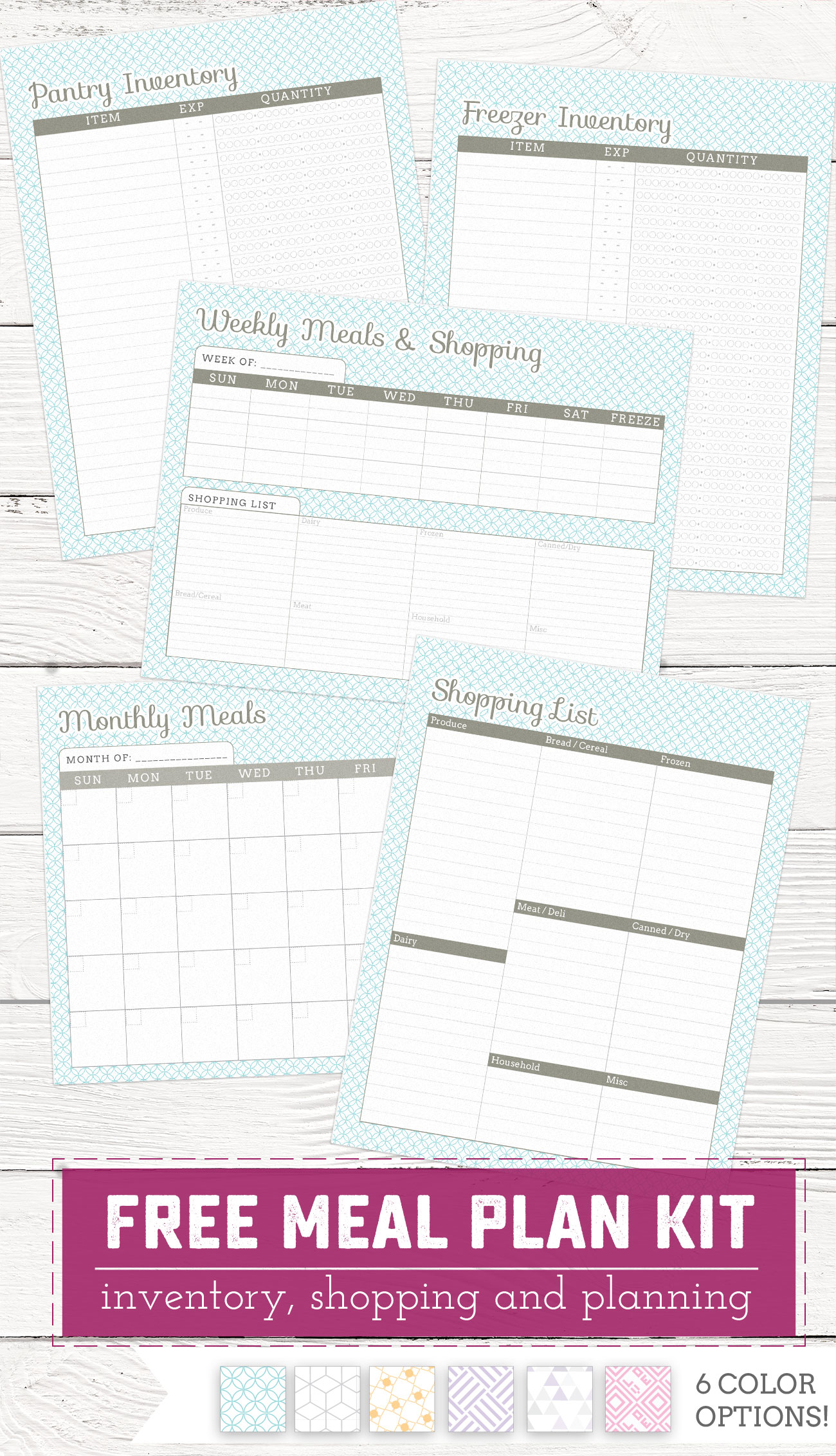 Free Meal Plan Kit with Inventory Sweet Anne Designs