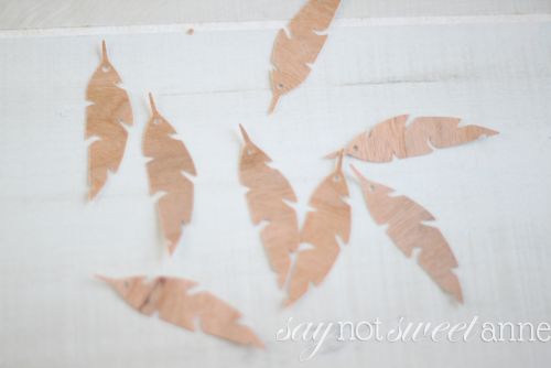DIY Wood Veneer Pendant - Create a stunning feather statement piece or a natural look with craft supplies! Cricut, Silhouette or Die Cutting machine trick | saynotsweetanne.com