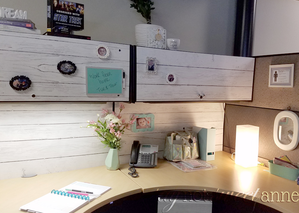 DIY Shiplap Wall. A fast, temporary way to add a beautiful shiplap look to your wall! Perfect for renters and office cubicles. | saynotsweetanne.com