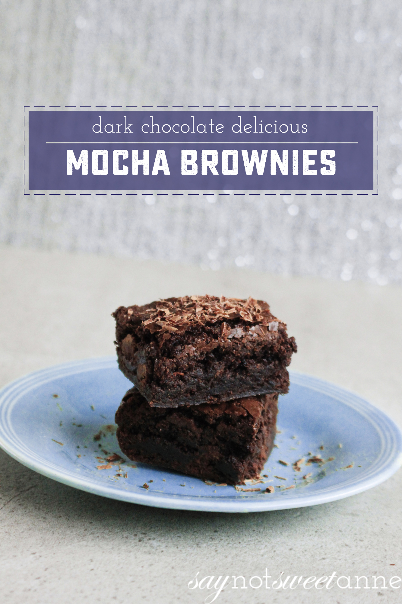 Dark Magic Chocolate Mocha Brownies A yummy cuppa-joe infused recipe! | saynotsweetanne.com