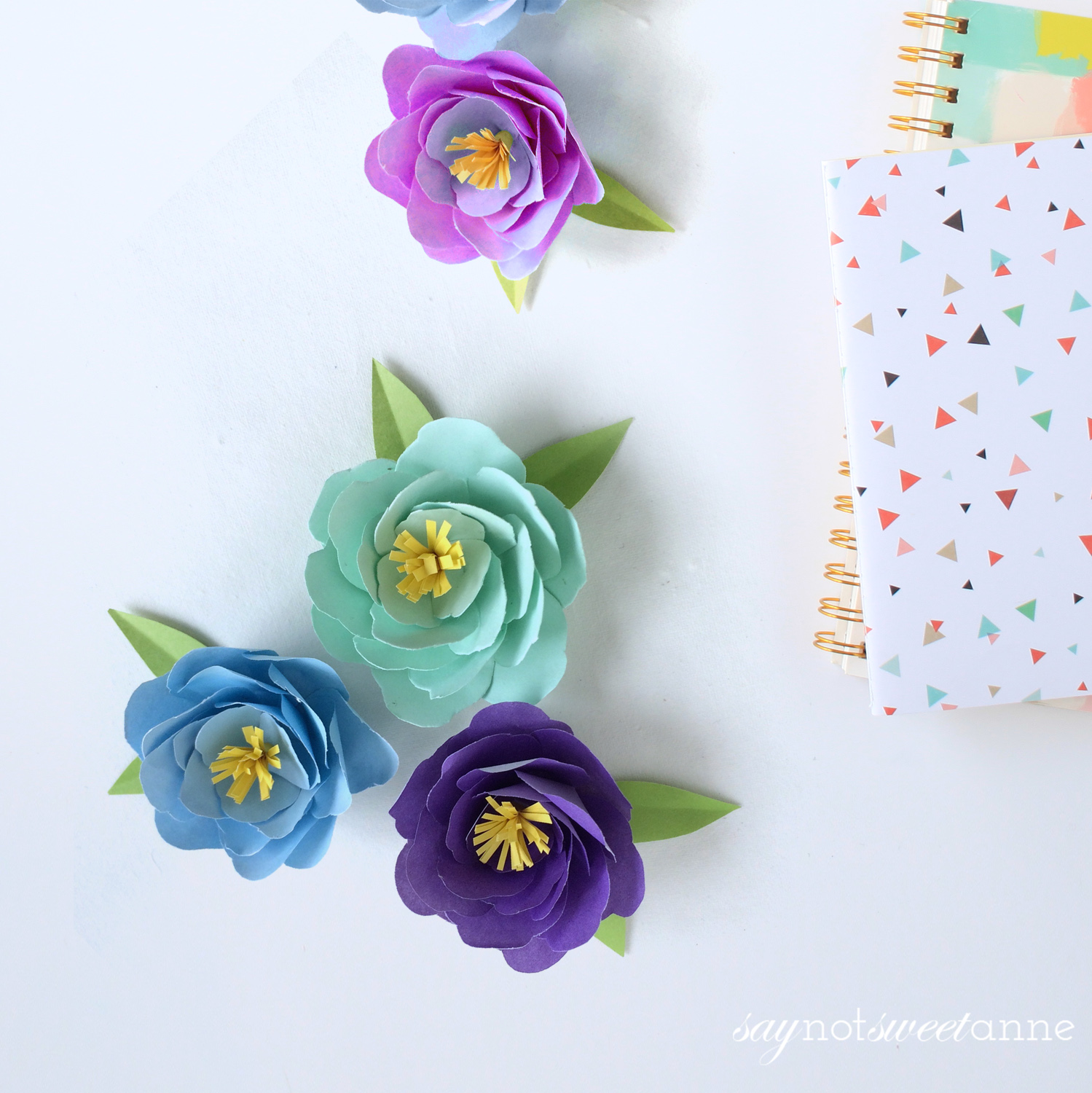 Make beautiful Peony flowers using just paper. Perfect for decor, kids crafts, baby and wedding showers - the works! | saynotsweetanne.com