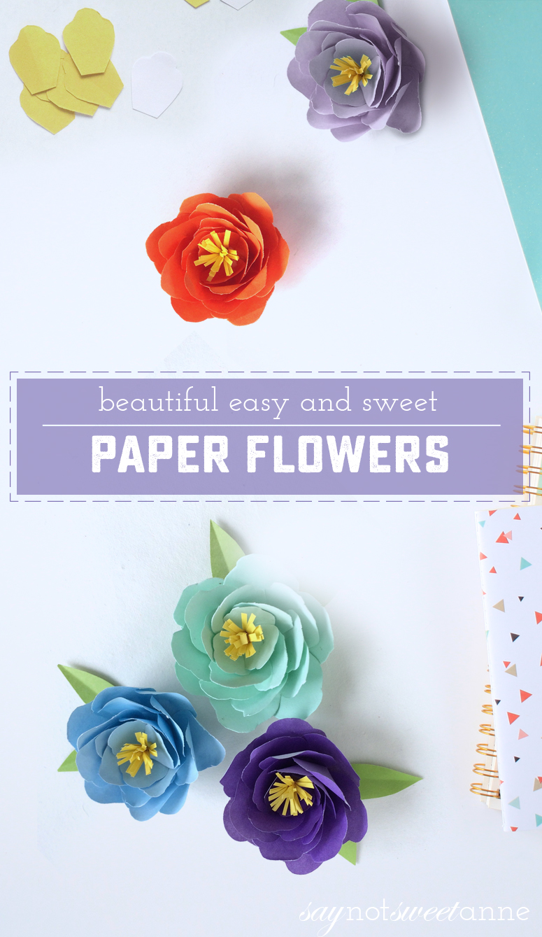 Make beautiful Peony flowers using just paper. Perfect for decor, kids crafts, baby and wedding showers - the works! | saynotsweetanne.com