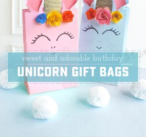 A perfect Unicorn Birthday idea or gift for princesses, princes and even moms! Everyone needs a little magic in their lives, and these easy gift bag tutorial is sure to brighten any party! | saynotsweetanne.com