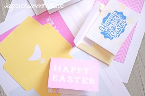 Free Printable Easter cards and Envelopes! Perfect for last minute or extra special gifts and tidings. | saynotsweetanne.com