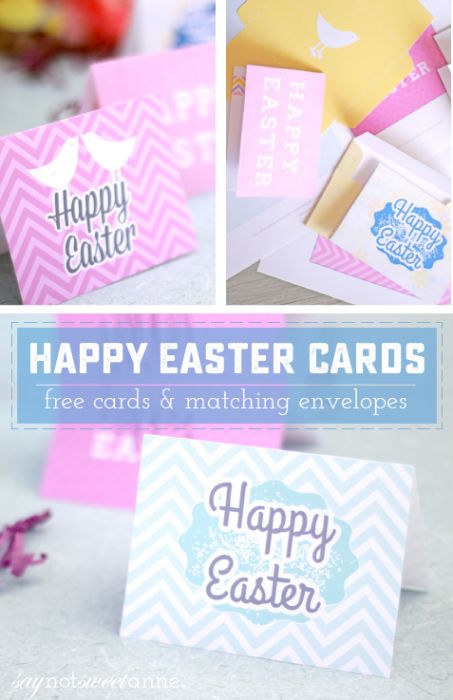 Free Printable Easter cards and Envelopes! Perfect for last minute or extra special gifts and tidings. | saynotsweetanne.com