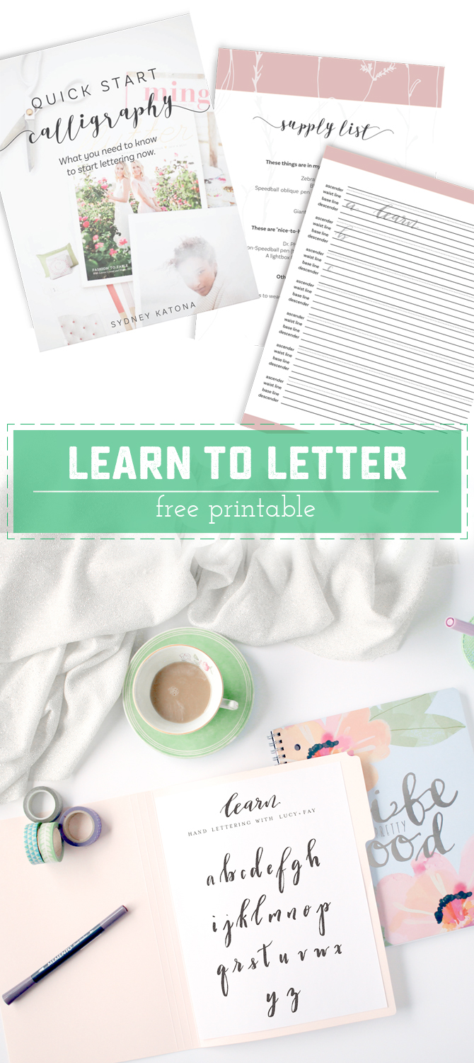 Learn How to Hand Letter! Get in on the trendy new DIY Hobby with a Free Printable learning worksheet. | Saynotsweetanne.com