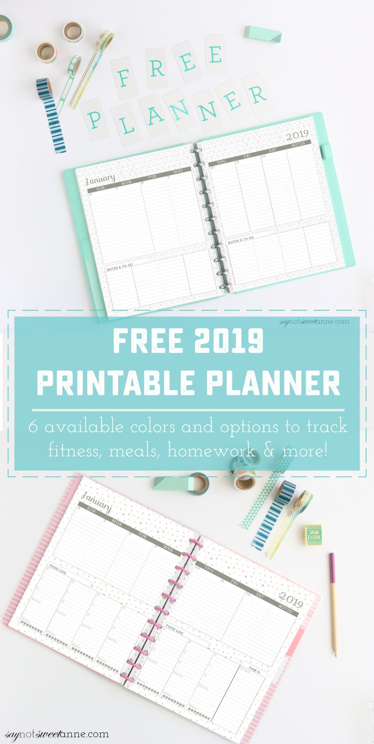 2019 Printable Planners - Sweet Anne Designs