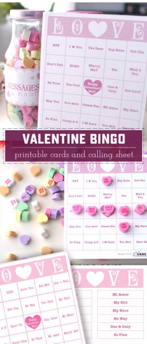 Fall in Love with Free Printable Valentine Bingo - Sweet Anne Designs